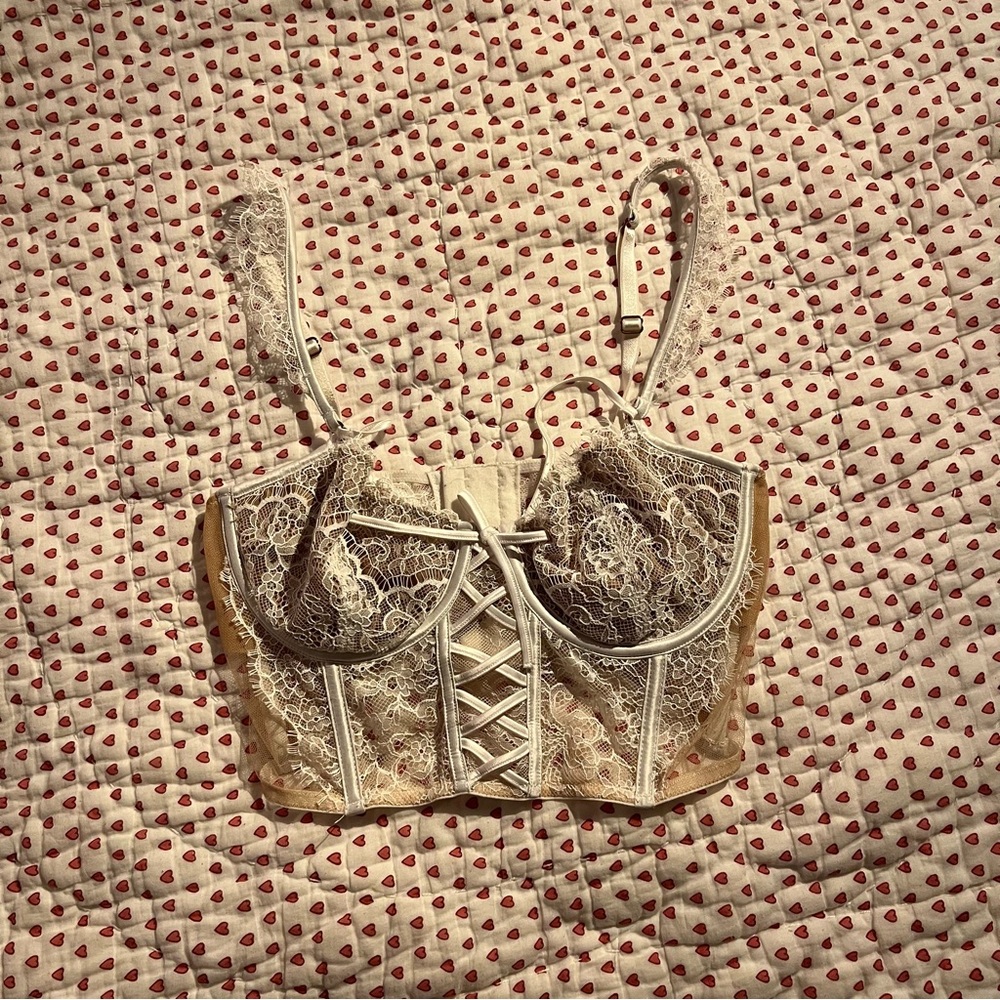 Victoria’s Secret White Lace Corset Top